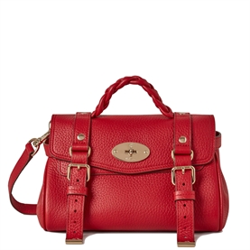 Mulberry Mini Alexa Scarlet Red Heavy Grain